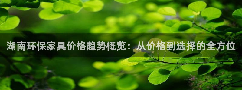 杏宇平台线路测试：湖南环保家具价格趋势概览：从价格到选择的全